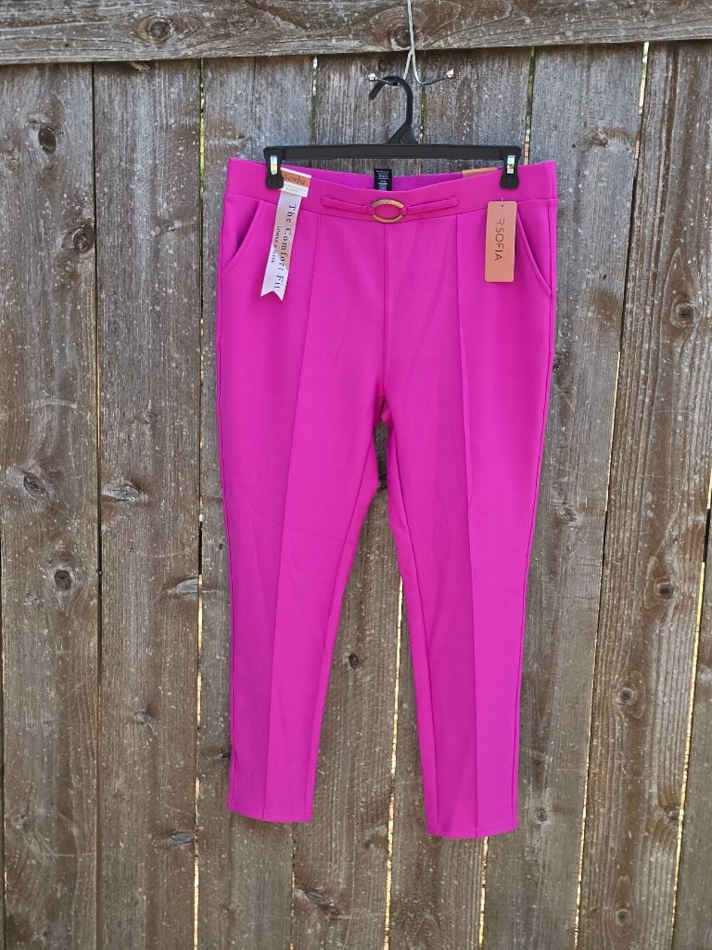 NWT R.SOFIA Comfort Fit Rose Violet Pull-On Dress Pants XL Stretch